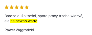 Opinia uczestnika kursu Java od podstaw 2